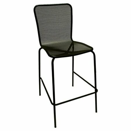 AMERICAN TABLES & SEATING 92-BS Black Mesh Outdoor Bar Stool 13292BS